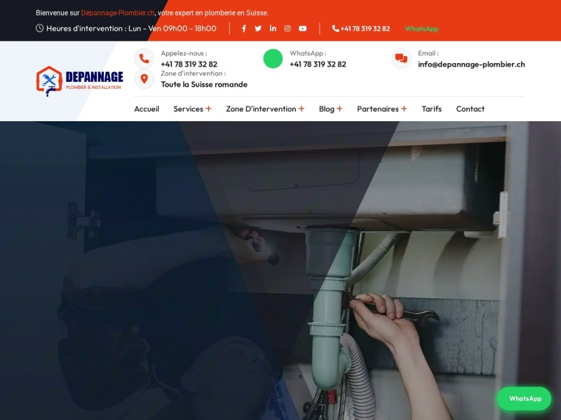 Aperçu du site Dépannage Plombier