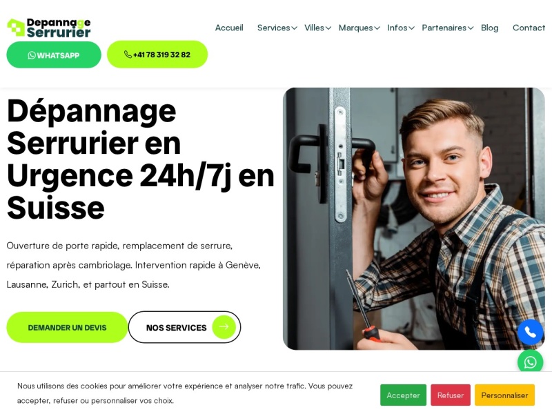 Aperçu du site Dépannage Serrurier