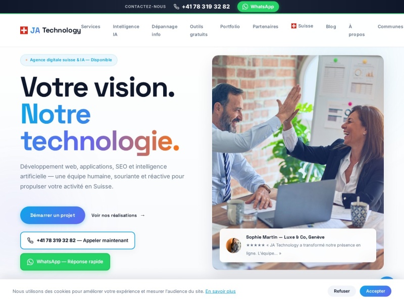 Aperçu du site JA Technology