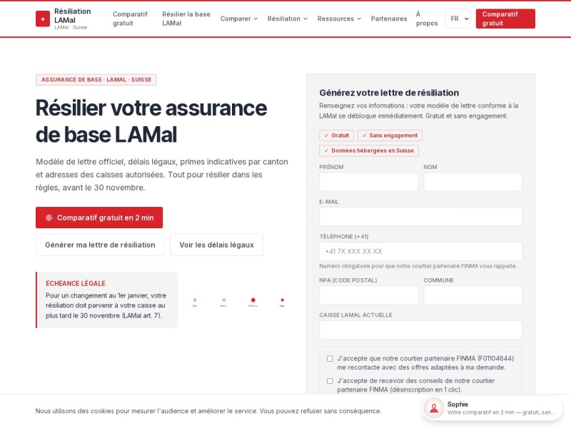 Aperçu du site Modèle-lettre-de-résiliation-assurance-lamal.ch