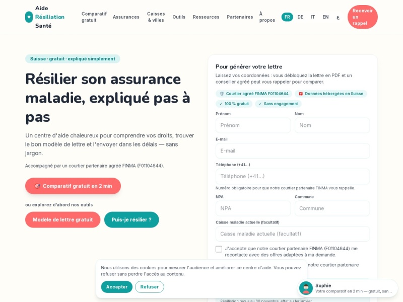 Aperçu du site Modèle-lettre-de-résiliation-assurance-maladie.ch